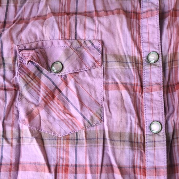 mossimo Western Lilac Plaid Button-Up Shirt Size M - Picture 5 of 7